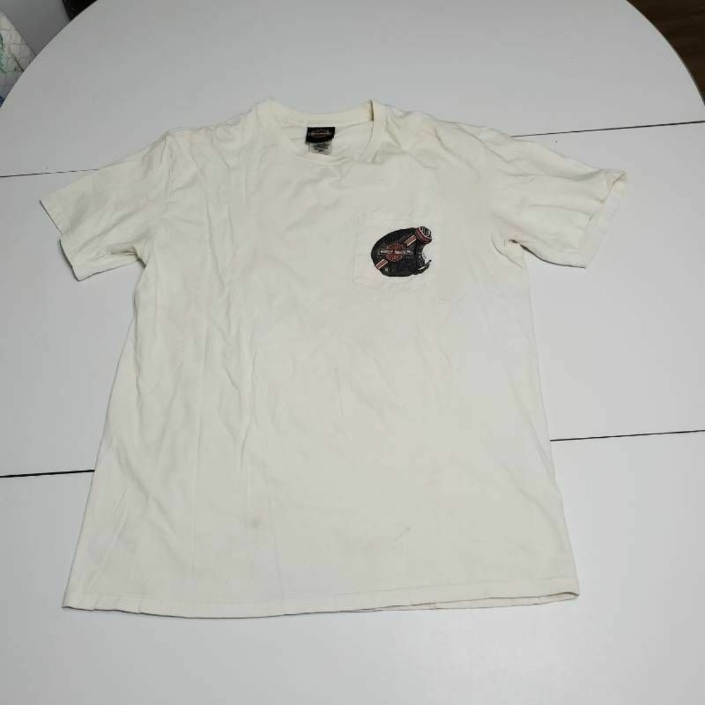Harley Davidson Mens Graphic T-Shirt White Legacy Midland-Odessa TX Crew Neck L